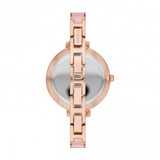 Michael Kors Jaryn Analog Gold Dial Pink Steel Strap Watch For Women - MK4343