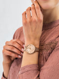 Fossil Jacqueline Rose Gold Dial Rose Gold Steel Strap Watch for Women - ES3546