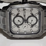 Fossil Inscription Multifunction Silver Dial Grey Steel Strap Watch for Men - BQ2657