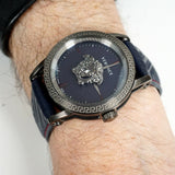 Versace Palazzo Empire Black Dial Black Leather Strap Watch for Men - VERD00218