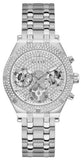 Guess Heiress Multifunction Diamonds Silver Dial Silver Steel Strap Watch for Women - GW0440L1