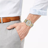 Salvatore Ferragamo Sapphire Silver Dial Two Tone Steel Strap Watch for Men - SFHP00520