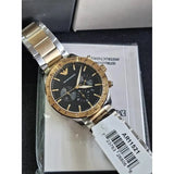 Emporio Armani Chronograph Black Dial Two Tone Steel Strap Watch For Men - AR11521