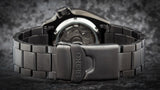 Seiko 5 Sports Automatic Black Dial Black Steel Strap Watch For Men - SRPD65K1