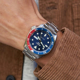 Seiko 5 Sports Automatic Blue Dial Silver Steel Strap Watch For Men - SRPD53K1