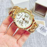 Michael Kors Runway Twist Gold Dial Gold Steel Strap Watch for Women - MK3131