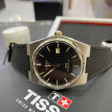 Tissot PRX Powermatic 80 Black Dial Black Rubber Strap Watch for Men - T137.407.17.051.00