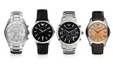 Emporio Armani Classic Quartz Black Dial Black Leather Strap Watch For Men - AR2429