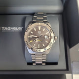 Tag Heuer Aquaracer Calibre 5 Grey Dial Silver Steel Strap Watch for Men - WBD2113.BA0928
