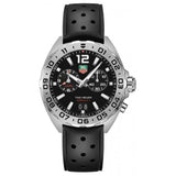 Tag Heuer Formula 1 Alarm Quartz Black Dial Black Rubber Strap Watch for Men -  WAZ111A.FT8023