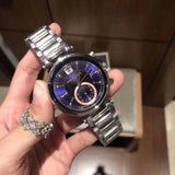 Michael Kors Sawyer Navy Blue Dial Silver Steel Strap Watch for Women - MK6224