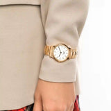 Daniel Wellington Iconic Link White Dial Rose Gold Steel Strap Watch For Women - DW00100211
