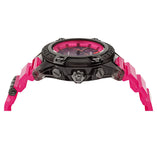Versace Icon Active Chronograph Black Dial Pink Rubber Strap Watch For Men - VEZ700221