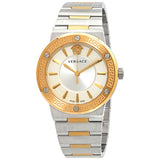 Versace Hellenyium Silver Dial Two Tone Steel Strap Watch for Women - VEVH00620