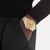 Versace Greca Time Quartz Gold Dial Gold Steel Strap Watch For Men - VE3K00522