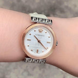 Versace Greca White Dial White Leather Strap Watch for Women - VELW00120
