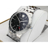Versace Univers Analog Black Dial Silver Steel Strap Watch for Men - VEBK00418
