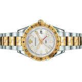 Versace Hellenyium GMT Silver Dial Two Tone Steel Strap Watch for Men - V11030015
