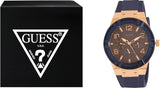 Guess Jet Setter Analog Quartz Blue Dial Blue Rubber Strap Watch For Women - W0571L1