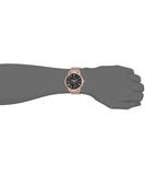 Guess Delancy Black Dial Rose Gold Mesh Bracelet Watch for Men - W0871G5