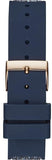 Guess Swirl Analog Quartz White Dial Blue Rubber Strap Watch for Women - W1096L4