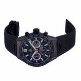 Tag Heuer Carrera Chronograph Steel & Ceramic Black Dial Black Rubber Strap Watch for Men - CBG2090.FT6145
