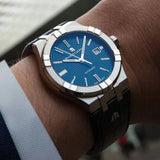 Maurice Lacroix Aikon Automatic Date Blue Dial Blue Silicone Strap Watch For Men - AI6008-SS000-430-4