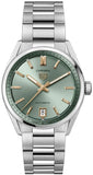 Tag Heuer Carrera Date Automatic 18K Green Dial Silver Steel Strap Watch for Women - WBN2312.BA0001