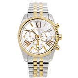 Michael Kors Lexington Chronograph Silver Dial Two Tone Steel Strap Watch for Women - MK5955