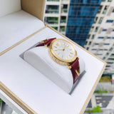 Versace V-Twist Silver Dial Red Leather Strap Watch for for Women - VELS00519