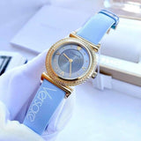 Versace V-Motif Grey Dial Blue Leather Strap Watch for Women - VERE00318