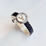 Versace Virtus Quartz White Dial Black Leather Strap Watch For Women - VET300421