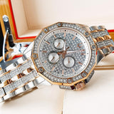 Bulova Octova Crystal Silver Dial Two Tone Steel Strap Watch for Men - 98C133