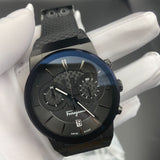 Salvatore Ferragamo Sapphire Chrono Black Dial Black Rubber Strap Watch for Men - SFME00621