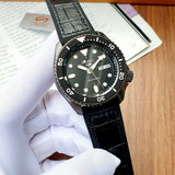 Seiko 5 Sport Automatic Black Dial Black Silicone Strap Watch For Men - SRPD65K3