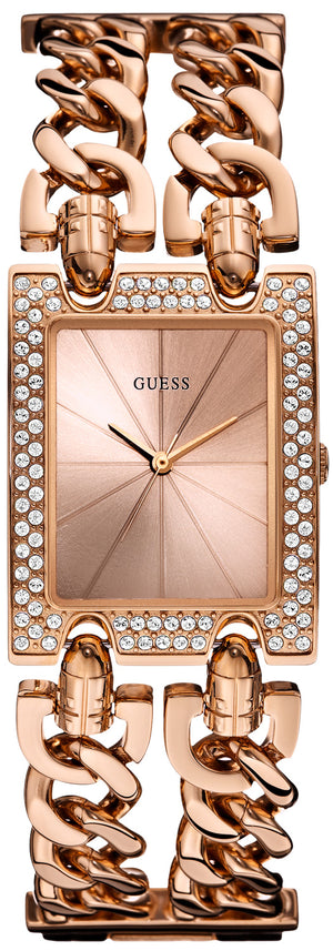 Guess Mod Heavy Metal Diamonds Rose Gold Dial Rose Gold Steel Strap Watch for Women - W0072L3