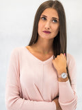 Michael Kors Pyper Analog White Dial Pink Leather Strap Watch For Women - MK2803