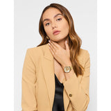 Guess Tri Glitz Quartz Diamonds Gold Dial Gold Mesh Bracelet Watch For Women - W1142L2
