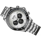 Hugo Boss Ikon Chronograph Silver Dial Silver Steel Strap Watch for Men - 1512964