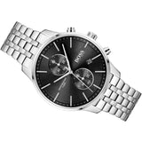 Hugo Boss Associate Chronograph Black Dial Silver Steel Strap Watch for Men - 1513869