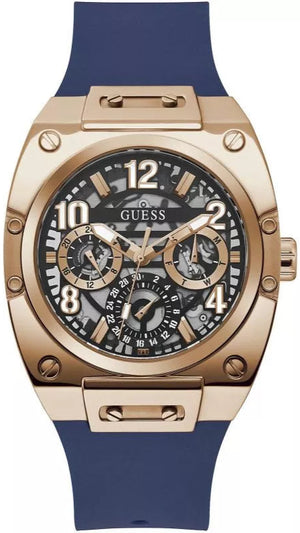 Guess Prodigy Multifunction Navy Blue Dial Blue Silicone Strap Watch For Men - GW0569G3