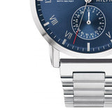 Tommy Hilfiger Kane Blue Dial Silver Steel Strap Watch for Men - 1710401