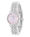 Tissot Carson Premium Lady Mother of Pearl Pink Dial Silver Steel Strap Watch For Women - T122.210.11.159.00