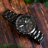 Hugo Boss Pilot Edition Chronograph Black Dial Black Steel Strap Watch for Men - 1513854