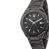 Maserati Stile Quartz Black Dial Black Steel Strap Watch For Men - R8853142001