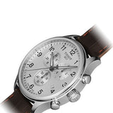 Tissot T Sport Chrono XL Classic Silver Dial Brown Leather Strap Watch For Men - T116.617.16.037.00