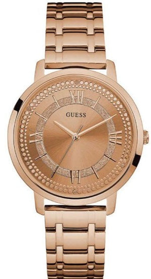Guess Montauk Rose Gold Dial Rose Gold Steel Strap Watch For Women - W0933L3