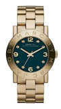 Marc Jacobs Amy Green Dial Gold Steel Strap Watch for Women - MBM8619