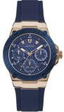 Guess Zena Blue Dial Blue Silicone Strap Watch For Women - W1049L2