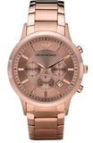 Emporio Armani Classic Chronograph Rose Gold Dial Rose Gold Steel Strap Watch For Men - AR2452
